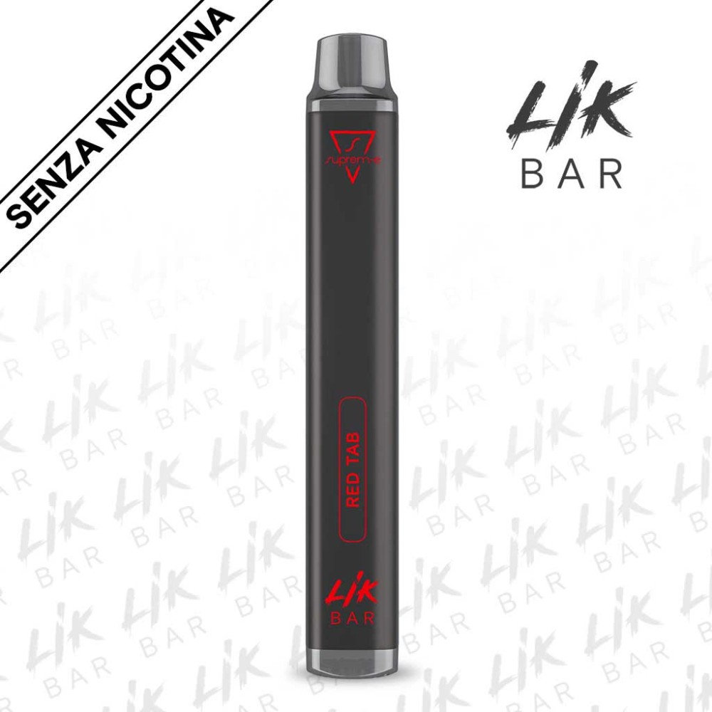 LIK BAR - Red Tab Tabacco Senza Nicotina Sigaretta Usa e Getta 600 Puff