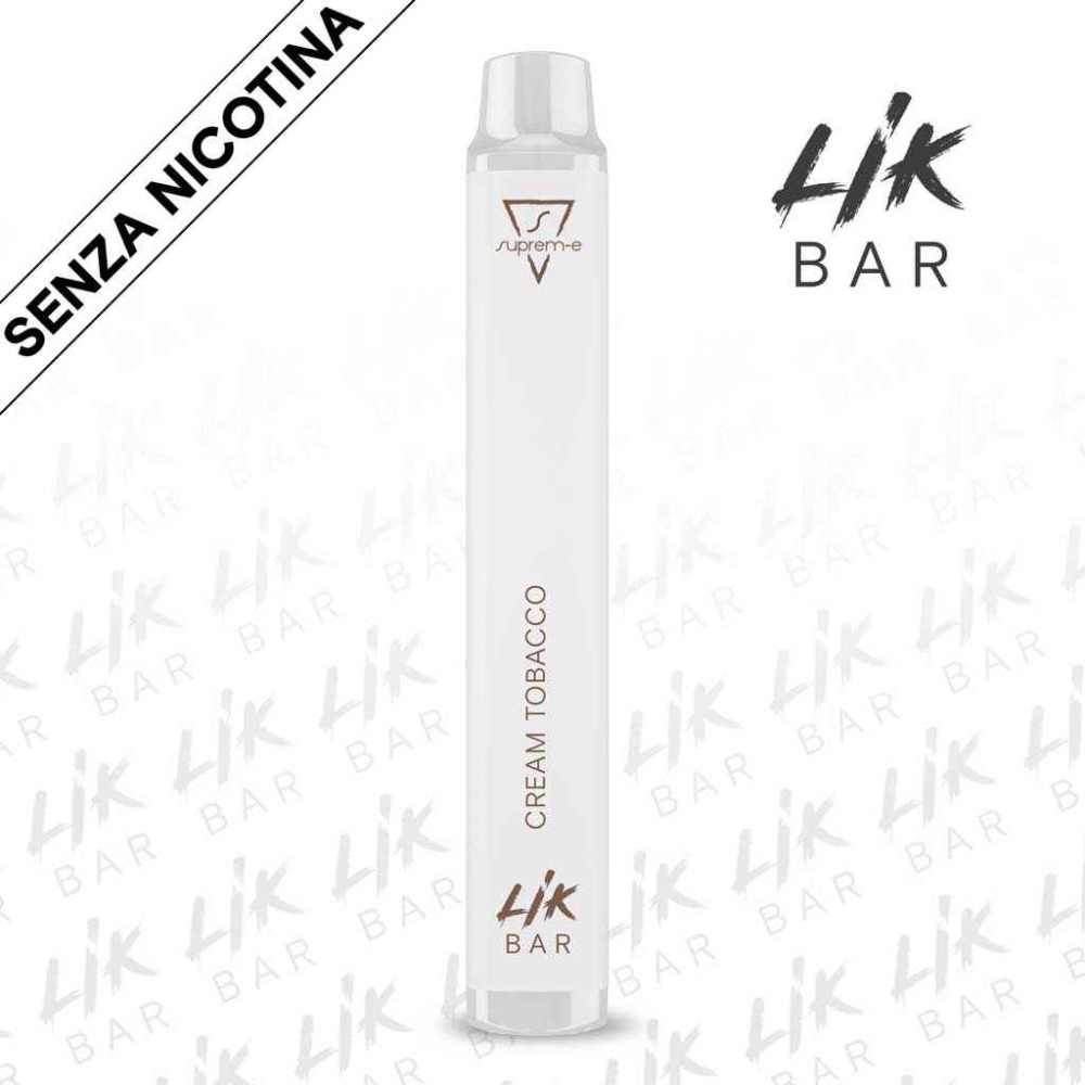 LIK BAR - Cream Tobacco - Senza Nicotina - Sigaretta Elettronica Usa e Getta By Suprem-e