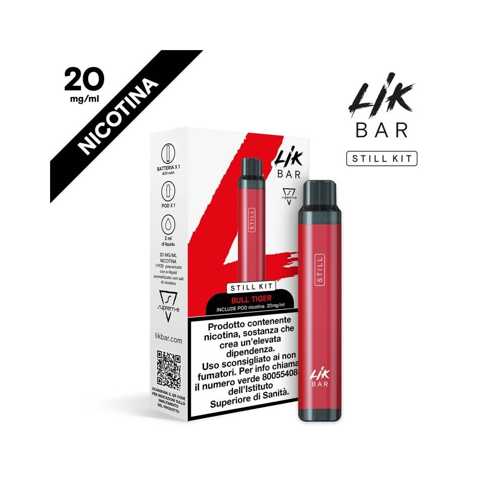 LIK BAR STILL STARTER KIT RED + POD BULL TIGER - NICOTINA 20