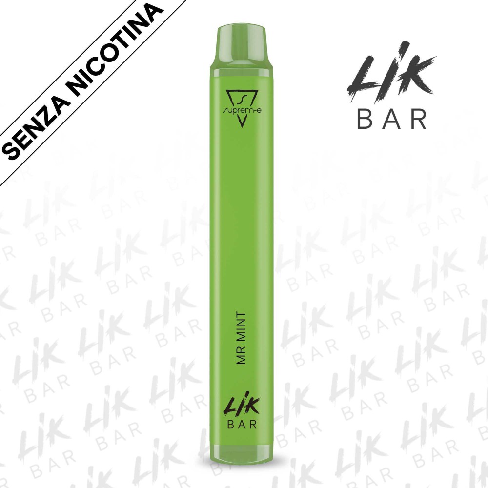 LIK BAR - Mr Mint - Senza Nicotina - Sigaretta Elettronica Usa e Getta By Suprem-e