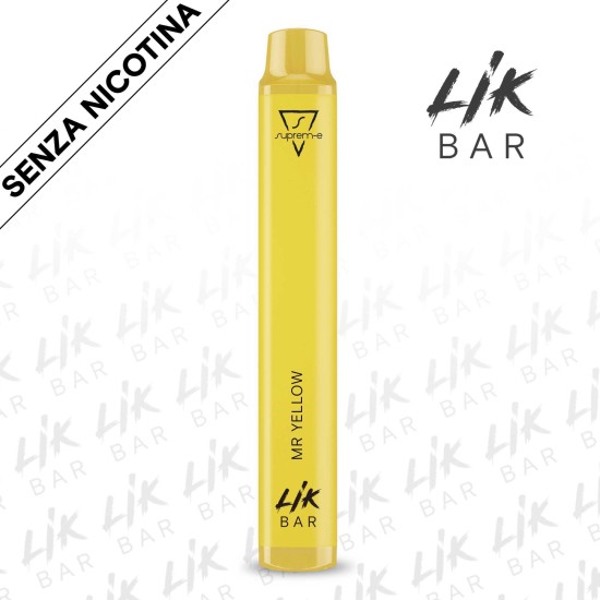 LIK BAR - Mr Yellow - Senza Nicotina - Sigaretta Elettronica Usa e Getta By Suprem-e